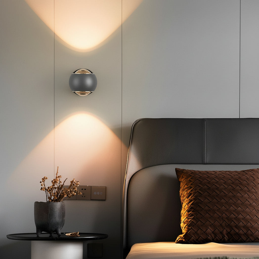 LED Wall Washer Sconce | Round Up Down Aluminum 7W 10cm / 4in Modern Art Gallery Light | Kalsten