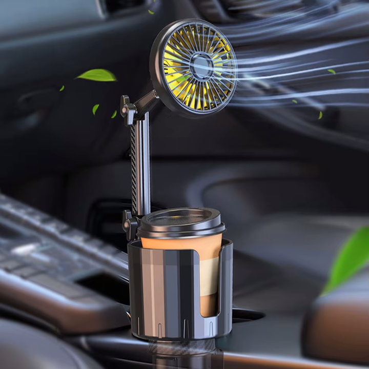 2-in-1 Car Cup Holder Fan with Adjustable Cooling and USB Charging | Kalsten