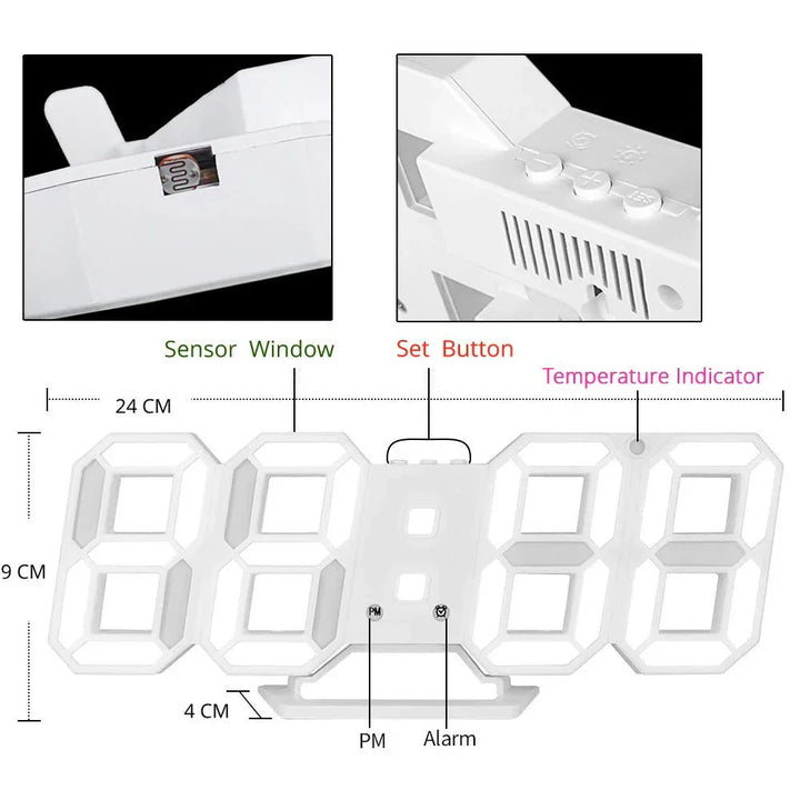 ClariTime 3D LED Wall Clock — Recognize your stress-free time in radiant clarity at any time | Kalsten