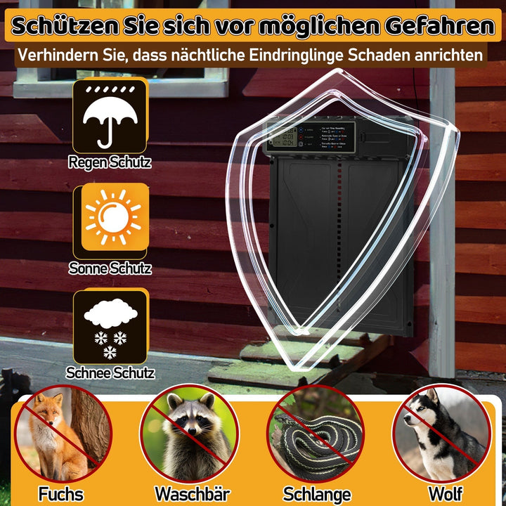 Electric Chicken Coop Door Solar with LED Display and Remote Control | Kalsten