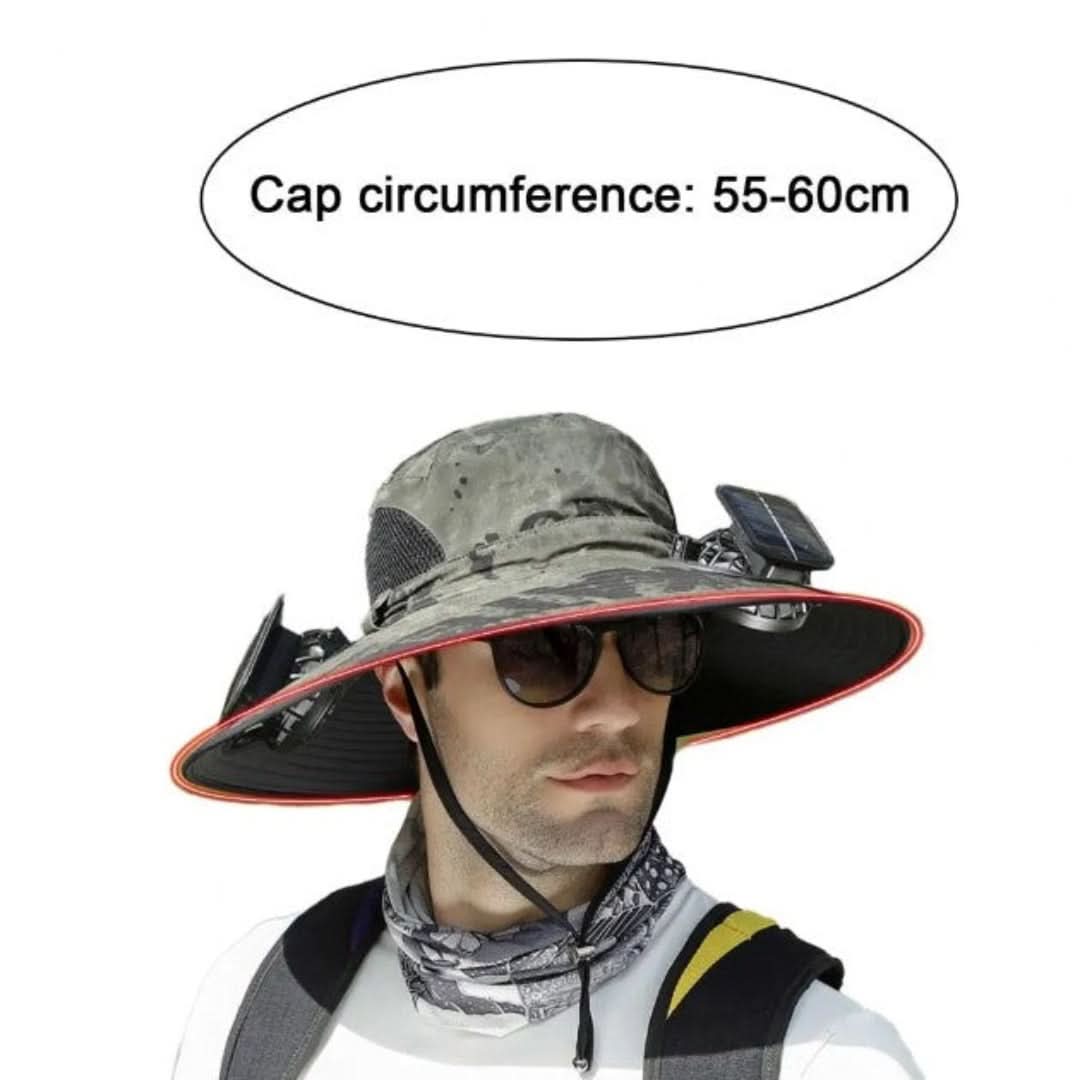 Solar Fan Fisherman's Hat - Solar Energy & USB Charging | Kalsten