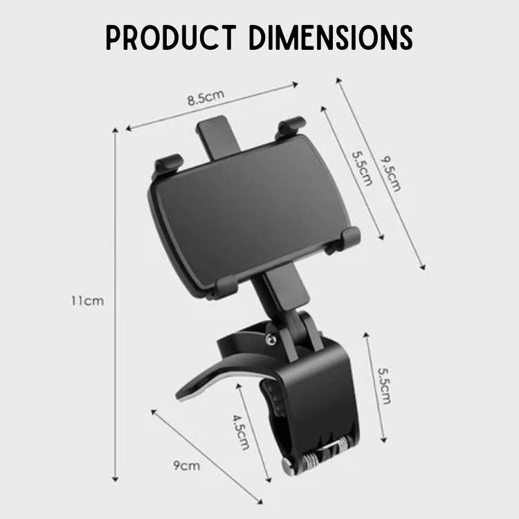 BowLift | Adjustable Car Phone Holder | Anti-Slip Grip & Durable ABS for Safe Navigation and Hands-Free Calls