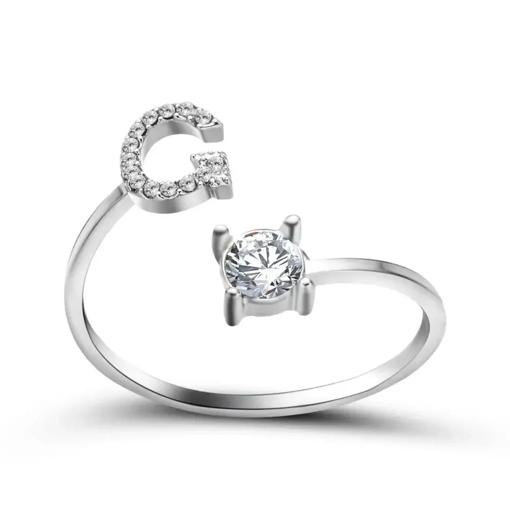 BowLift | Adjustable Dainty Diamond Letter Initial Ring
