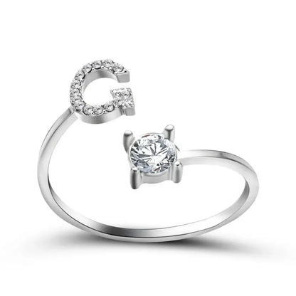 BowLift | Adjustable Dainty Diamond Letter Initial Ring