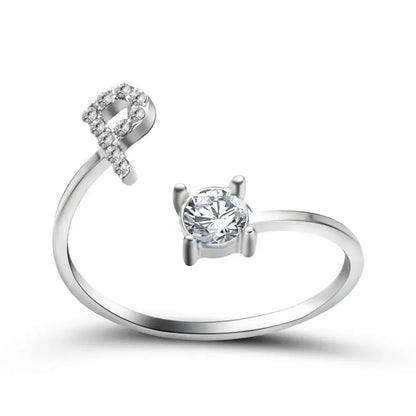 BowLift | Adjustable Dainty Diamond Letter Initial Ring
