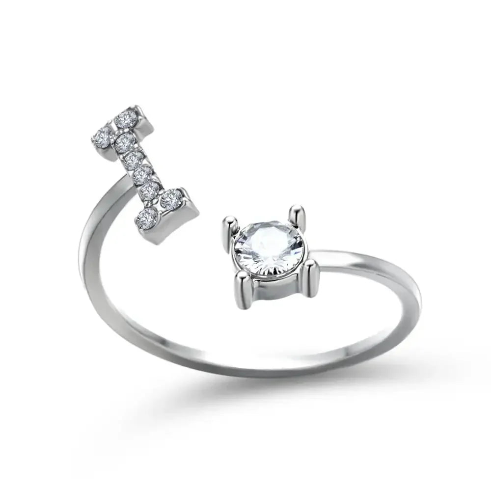 BowLift | Adjustable Dainty Diamond Letter Initial Ring