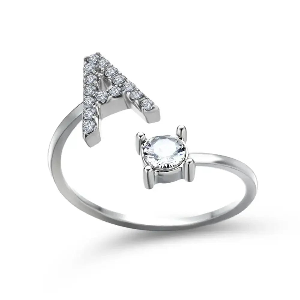 BowLift | Adjustable Dainty Diamond Letter Initial Ring
