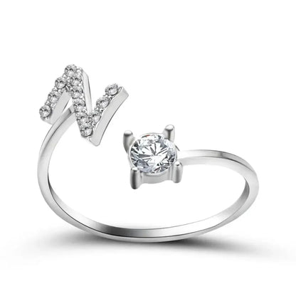 BowLift | Adjustable Dainty Diamond Letter Initial Ring