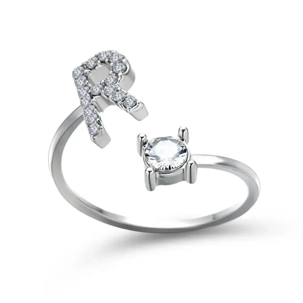 BowLift | Adjustable Dainty Diamond Letter Initial Ring