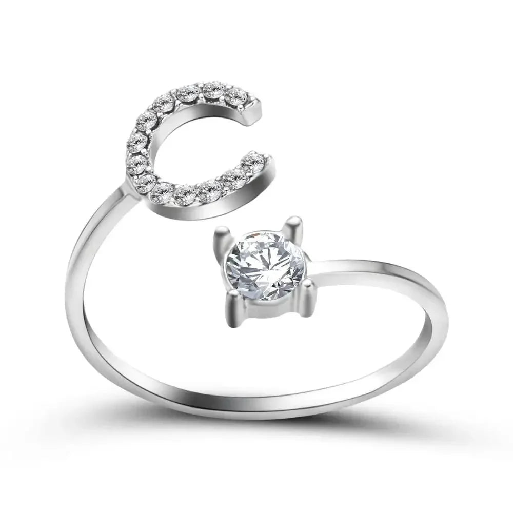 BowLift | Adjustable Dainty Diamond Letter Initial Ring