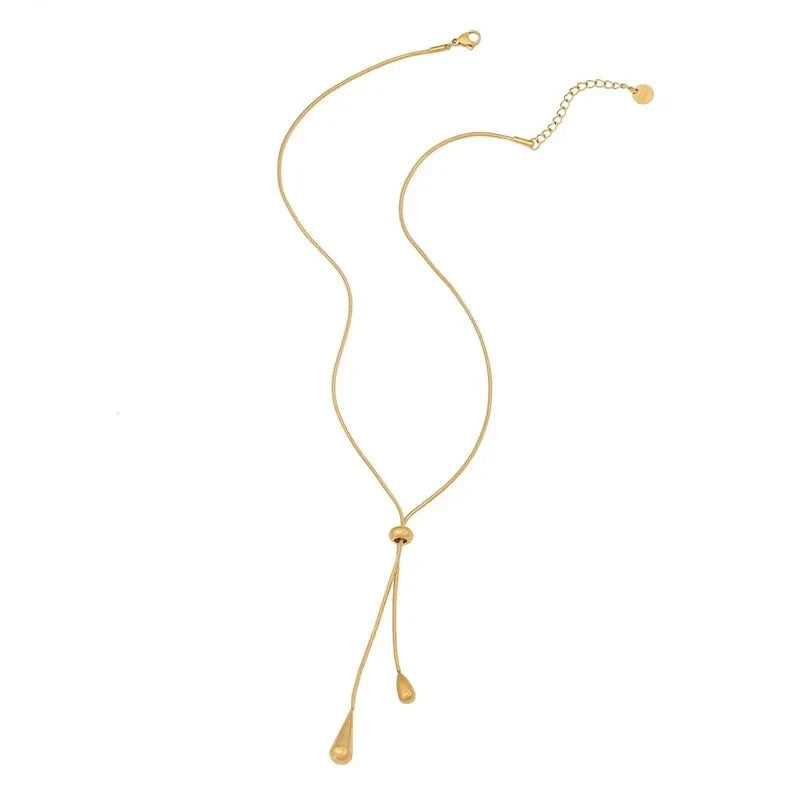 Skanto | Adjustable Pull Drop Lariat Necklace and Earrings