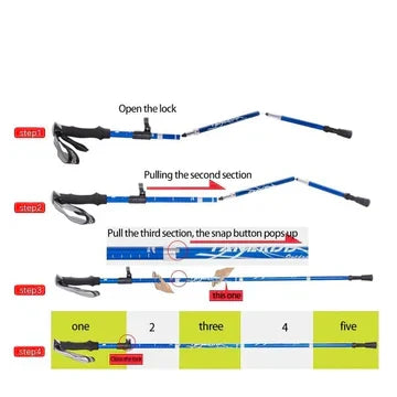 Adjustable Folding Telescopic Walking Poles