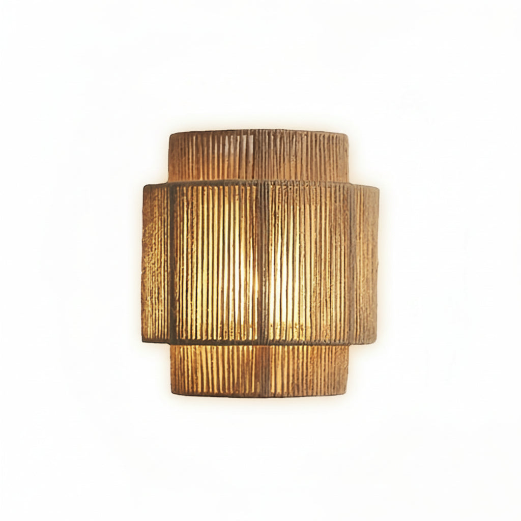 LED Wall Sconce Light – Japanese Wabi-Sabi Hemp Rope (25x23cm / 9.8x9in) | Kalsten