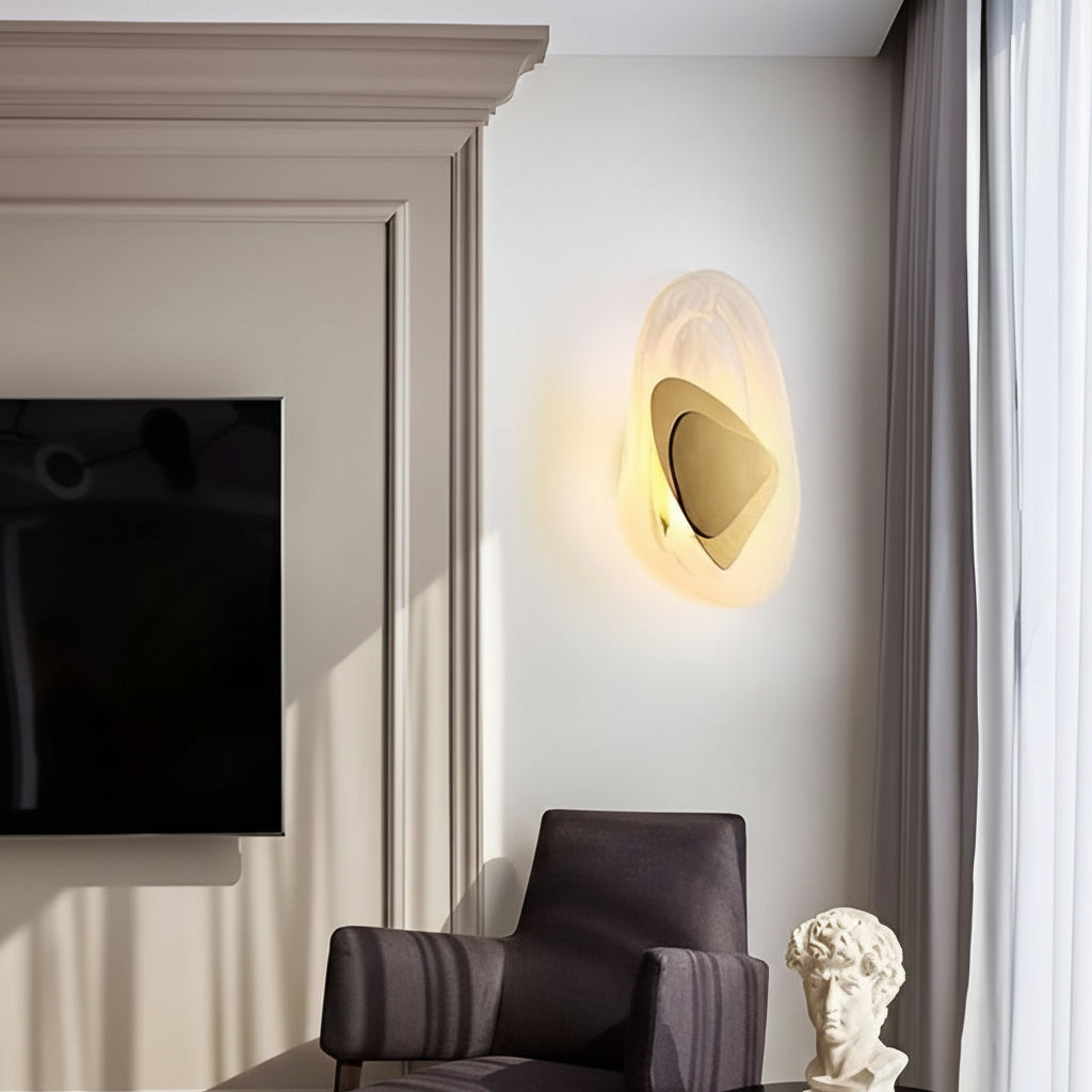 Modern Glass Globe Wall Sconce – 3-Color Dimmable LED Wall Light (Gold/Black) | Kalsten