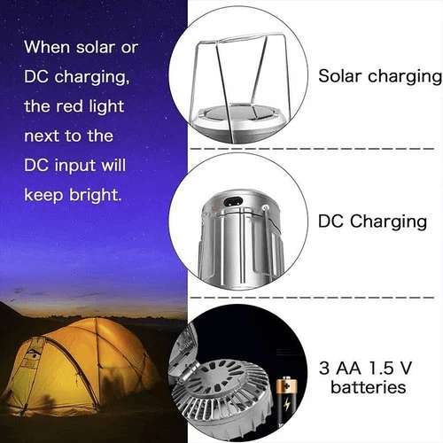 Portable Stretchable Solar Lithium Battery Electric Fan + Emergency Light | Kalsten