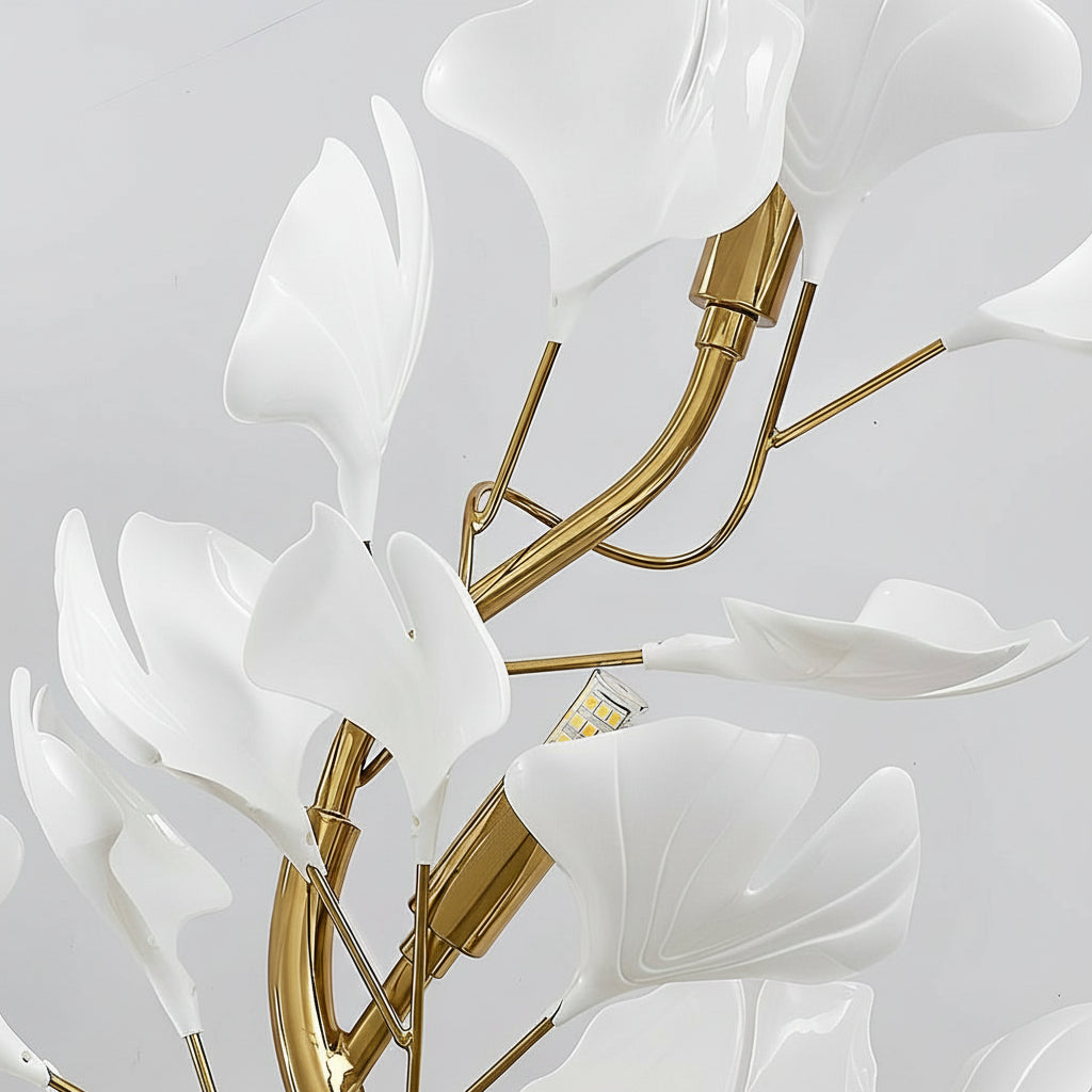 Nordic Gold Leaves & Branches Wall Sconce – 3-Color Dimmable LED Botanical Art Light - Iron | Kalsten