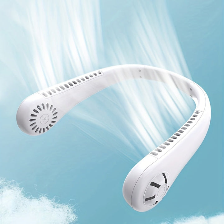 1pc Hands-Free Portable Neck Fan - Rechargeable, Leafless, and USB Powered - Perfect for Desk and Travel Use | Kalsten
