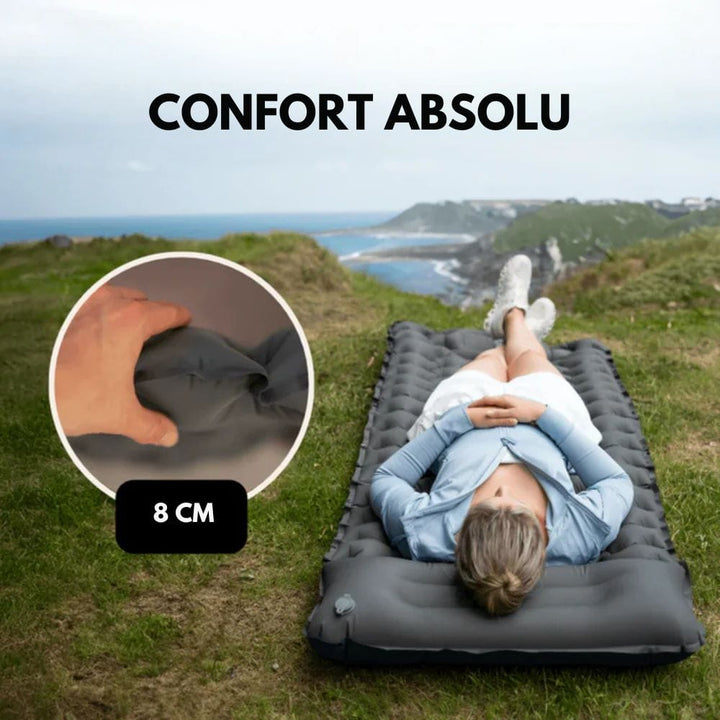 Kalsten | AirTrek Mat – Inflatable Camping Mattress with Foot Pump & Built-In Pillow