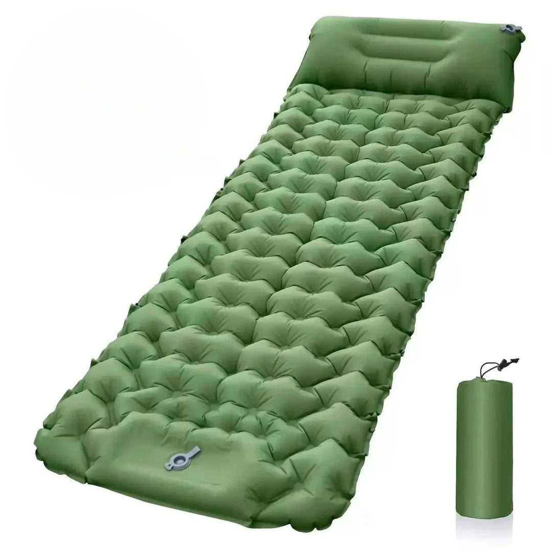 Kalsten | AirTrek Mat – Inflatable Camping Mattress with Foot Pump & Built-In Pillow