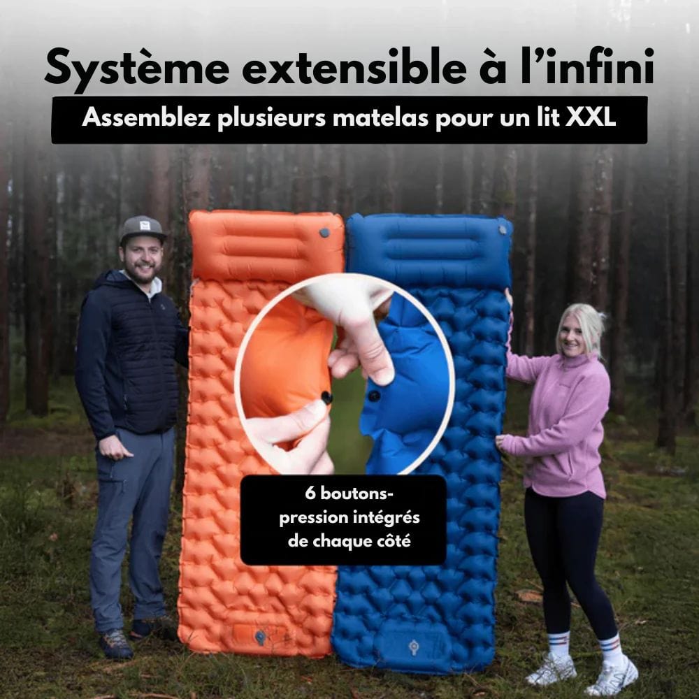 Kalsten | AirTrek Mat – Inflatable Camping Mattress with Foot Pump & Built-In Pillow