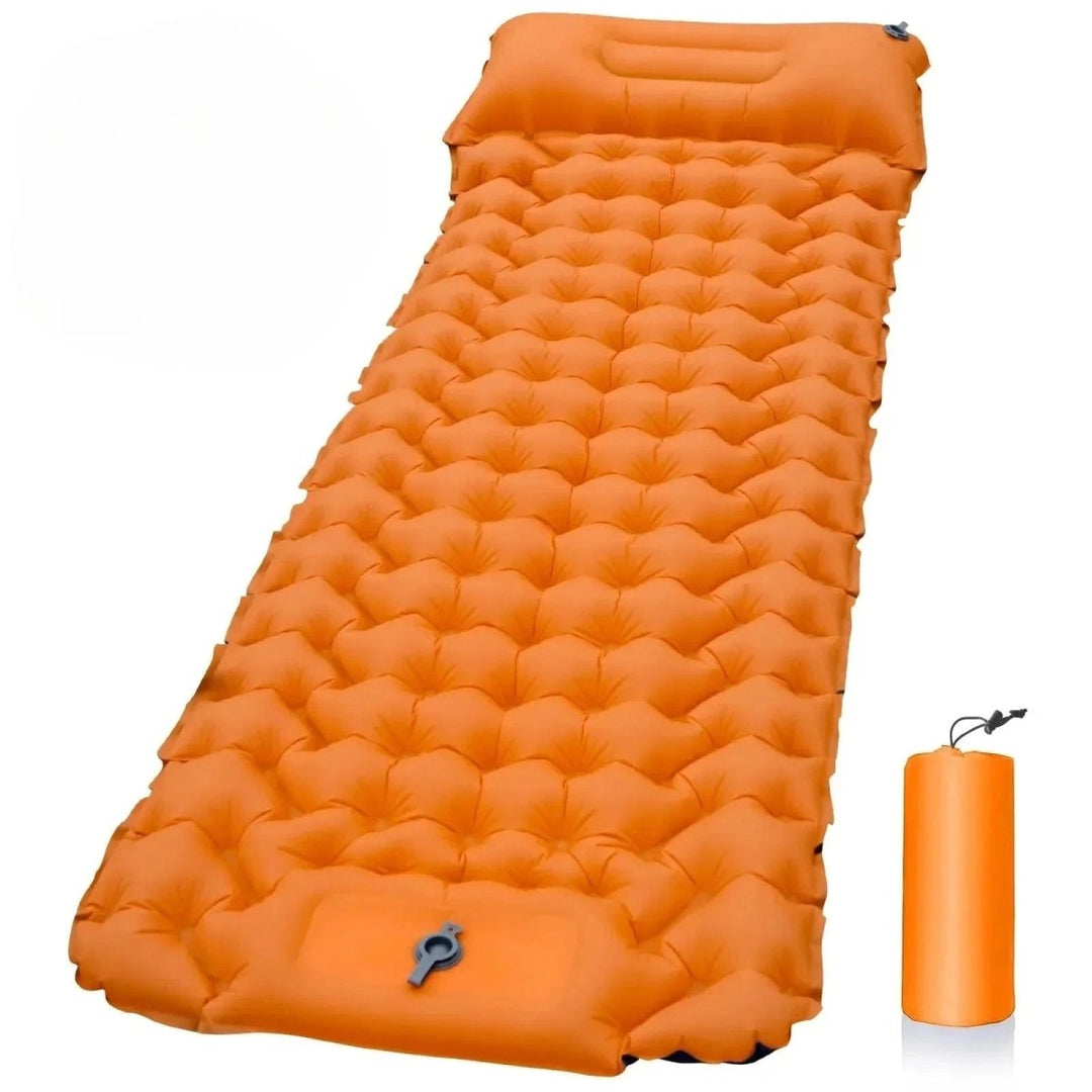 Kalsten | AirTrek Mat – Inflatable Camping Mattress with Foot Pump & Built-In Pillow