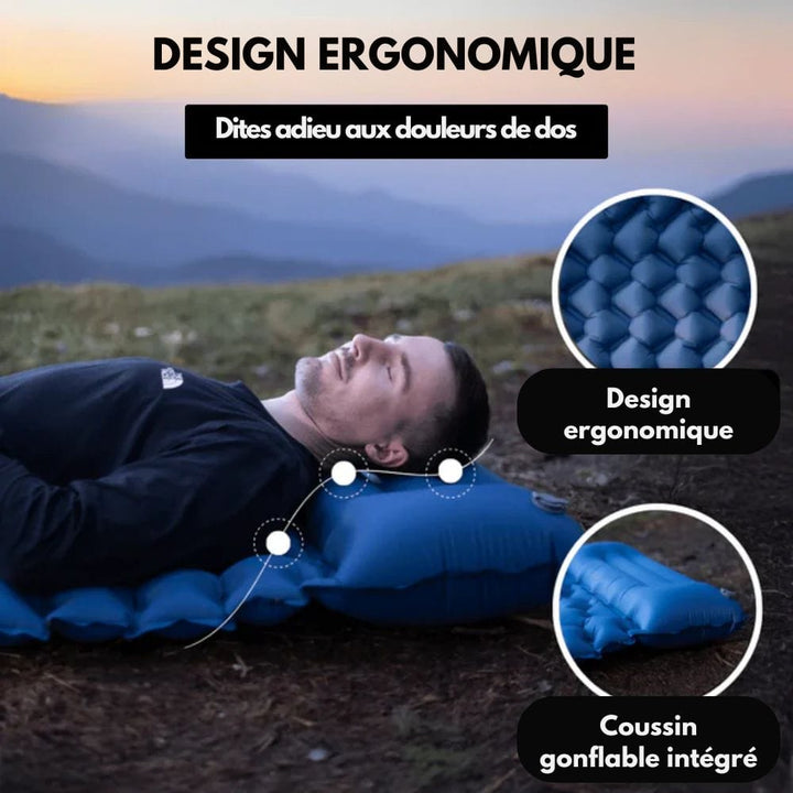 Kalsten | AirTrek Mat – Inflatable Camping Mattress with Foot Pump & Built-In Pillow