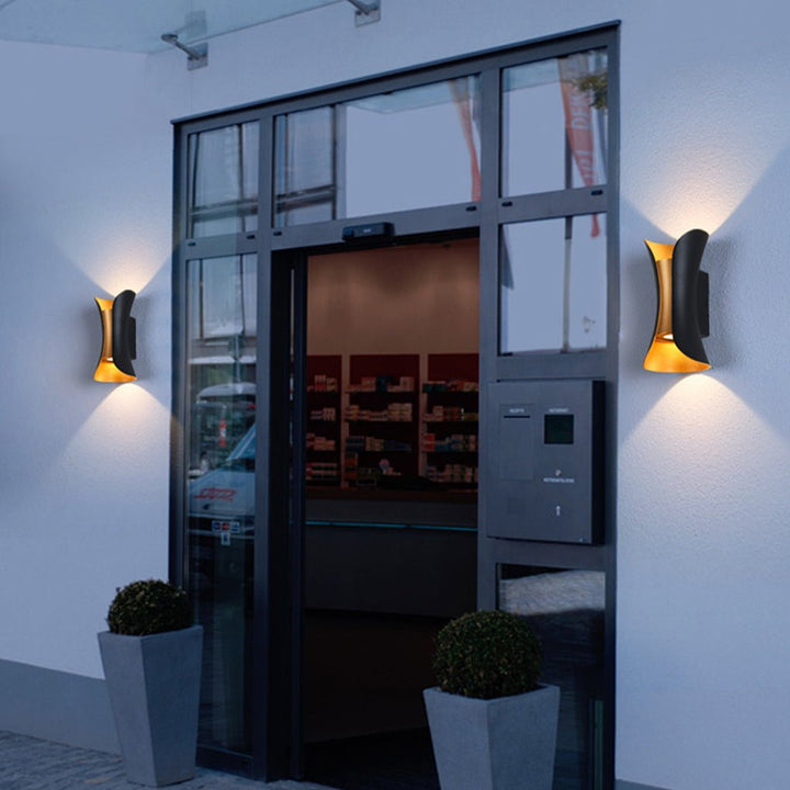 Curved LED Up and Down Lighting Waterproof Modern Outdoor Wall Lights | Kalsten