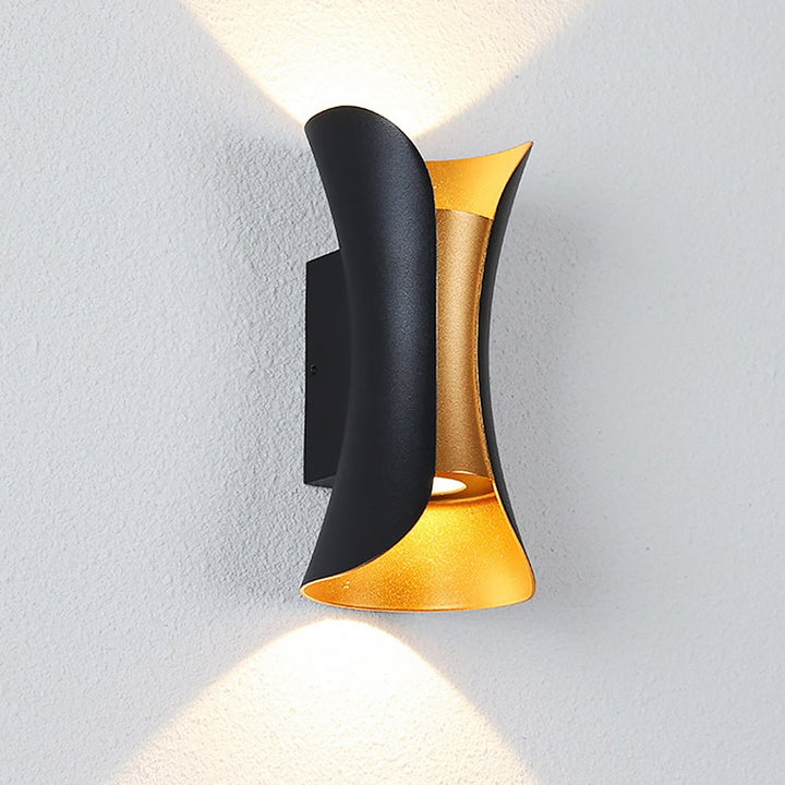 Curved LED Up and Down Lighting Waterproof Modern Outdoor Wall Lights | Kalsten