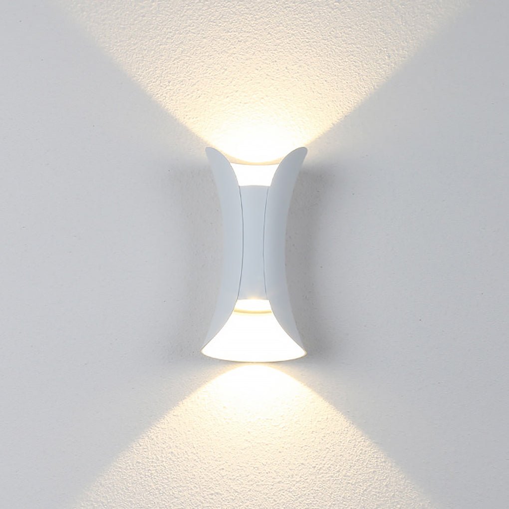 Curved LED Up and Down Lighting Waterproof Modern Outdoor Wall Lights | Kalsten