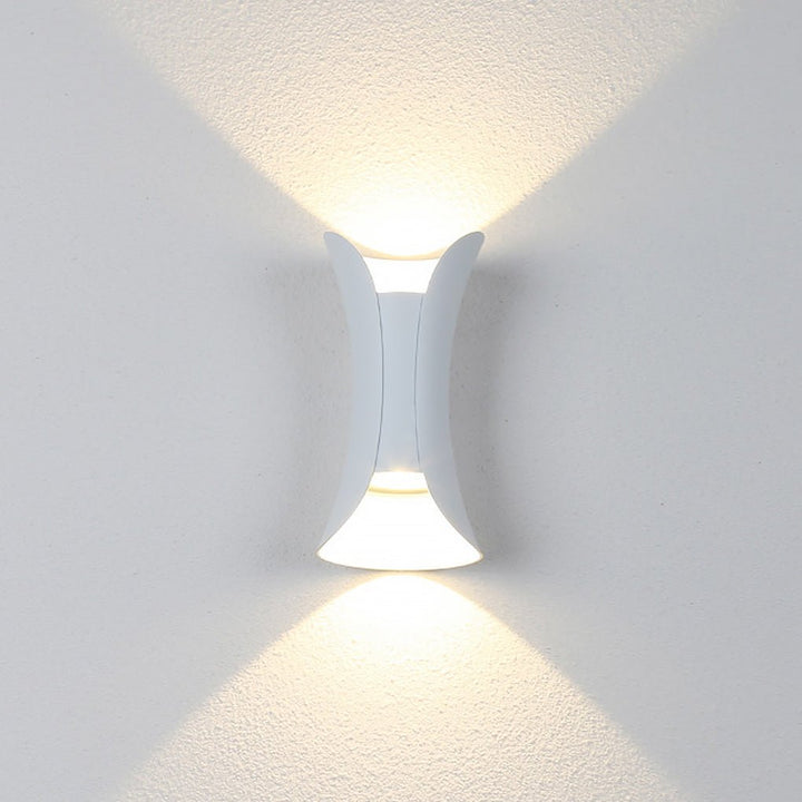 Curved LED Up and Down Lighting Waterproof Modern Outdoor Wall Lights | Kalsten