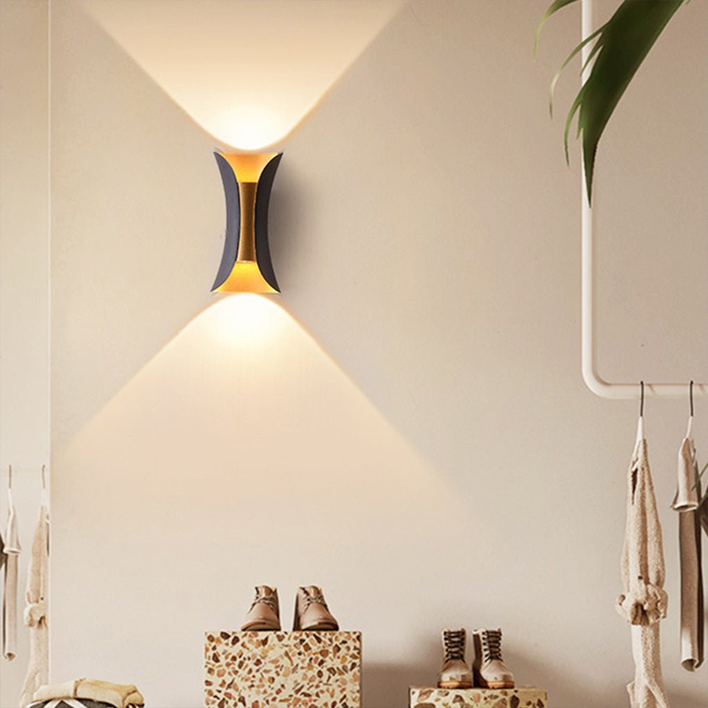 Curved LED Up and Down Lighting Waterproof Modern Outdoor Wall Lights | Kalsten