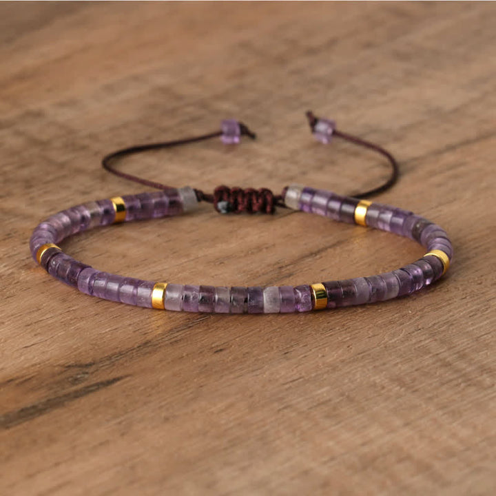 Kalsten | Braided bracelet with 2.4 mm natural stone rollers – Seraphina