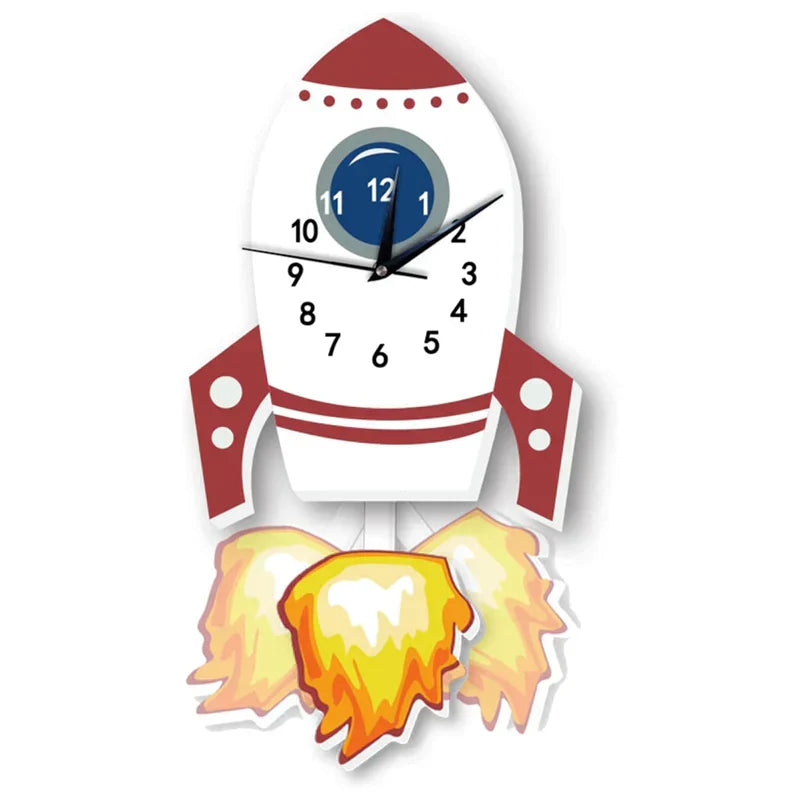 Children's pendulum clock with animal designs