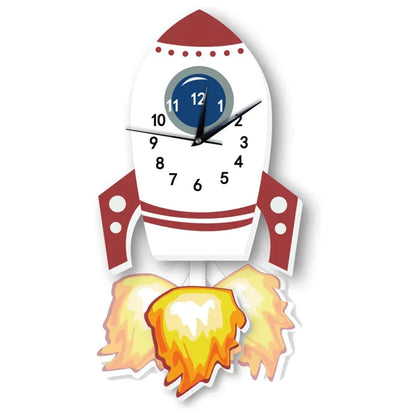 Children's pendulum clock with animal designs