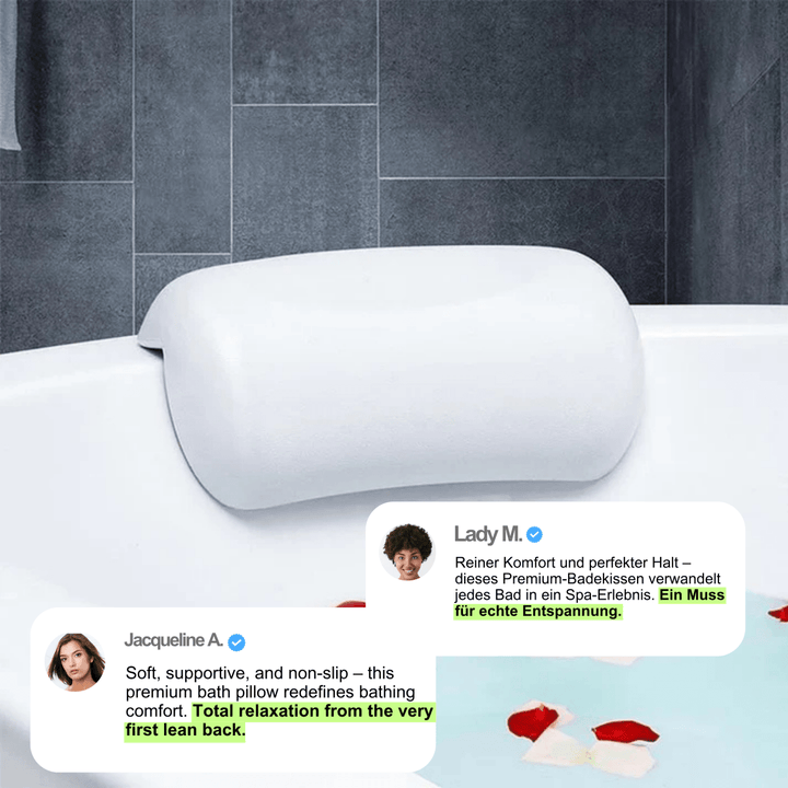 Kalsten | AquaCloud Premium Bath Pillow – Ergonomic Neck and Head Support for Spa-Like Relaxation at Home