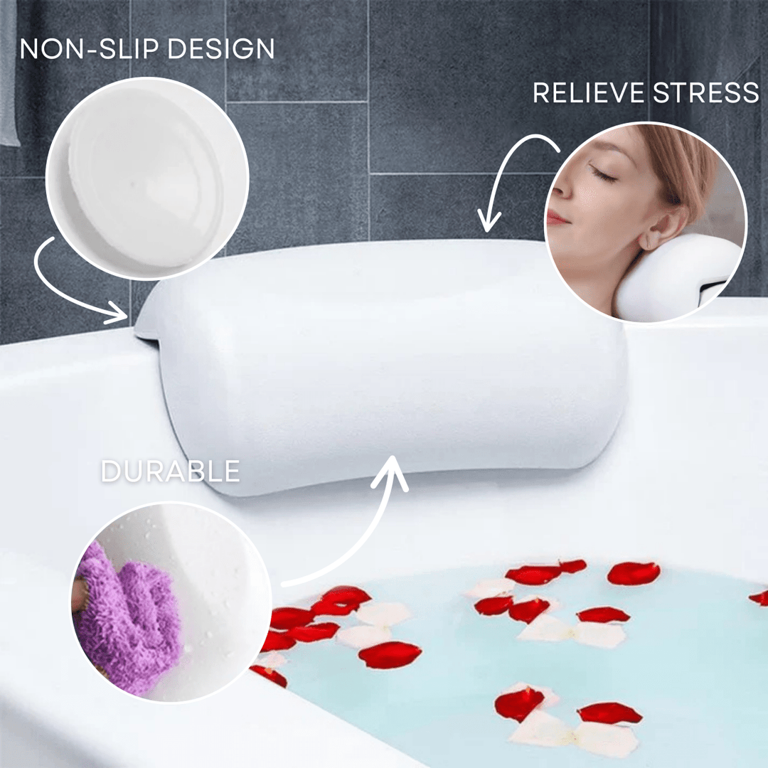 Kalsten | AquaCloud Premium Bath Pillow – Ergonomic Neck and Head Support for Spa-Like Relaxation at Home