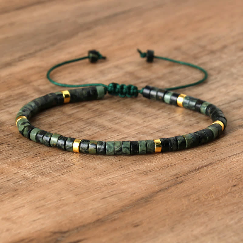 Kalsten | Braided bracelet with 2.4 mm natural stone rollers – Seraphina