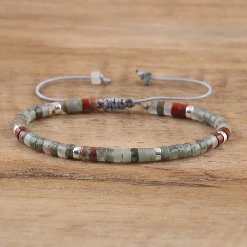 Kalsten | Braided bracelet with 2.4 mm natural stone rollers – Seraphina