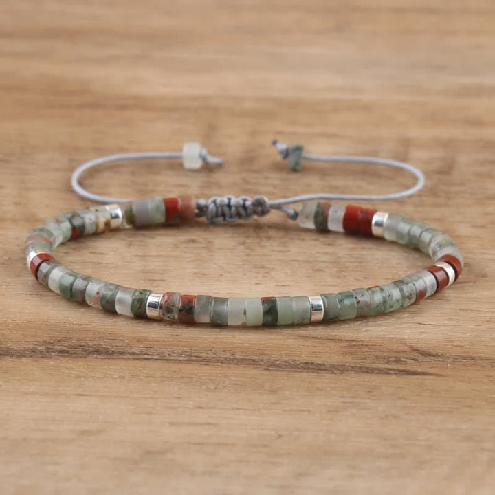 Kalsten | Braided bracelet with 2.4 mm natural stone rollers – Seraphina