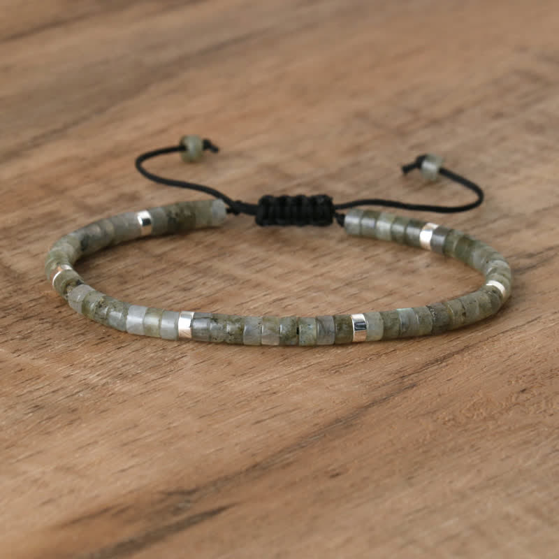 Kalsten | Braided bracelet with 2.4 mm natural stone rollers – Seraphina