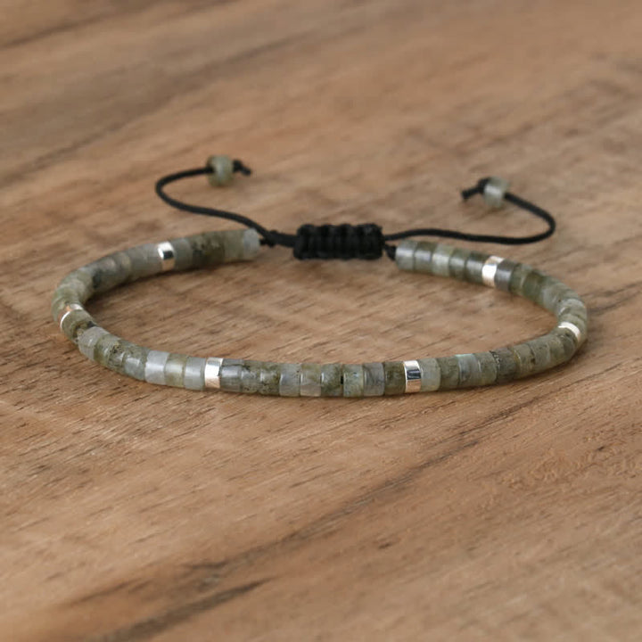 Kalsten | Braided bracelet with 2.4 mm natural stone rollers – Seraphina