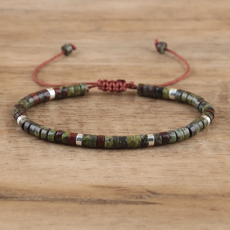 Kalsten | Braided bracelet with 2.4 mm natural stone rollers – Seraphina