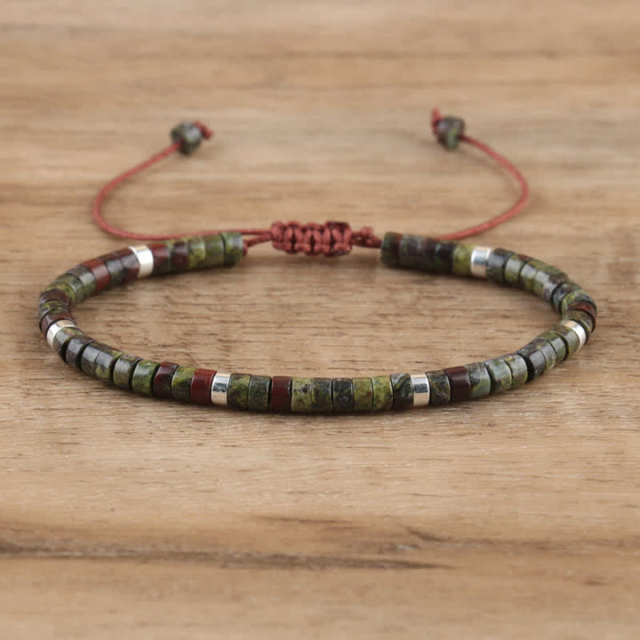 Kalsten | Braided bracelet with 2.4 mm natural stone rollers – Seraphina