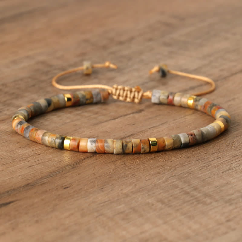Kalsten | Braided bracelet with 2.4 mm natural stone rollers – Seraphina