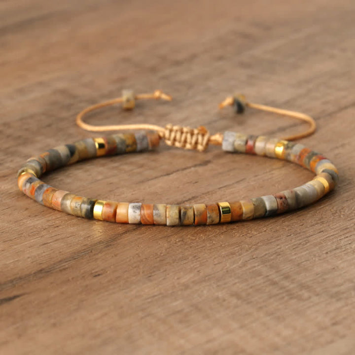 Kalsten | Braided bracelet with 2.4 mm natural stone rollers – Seraphina