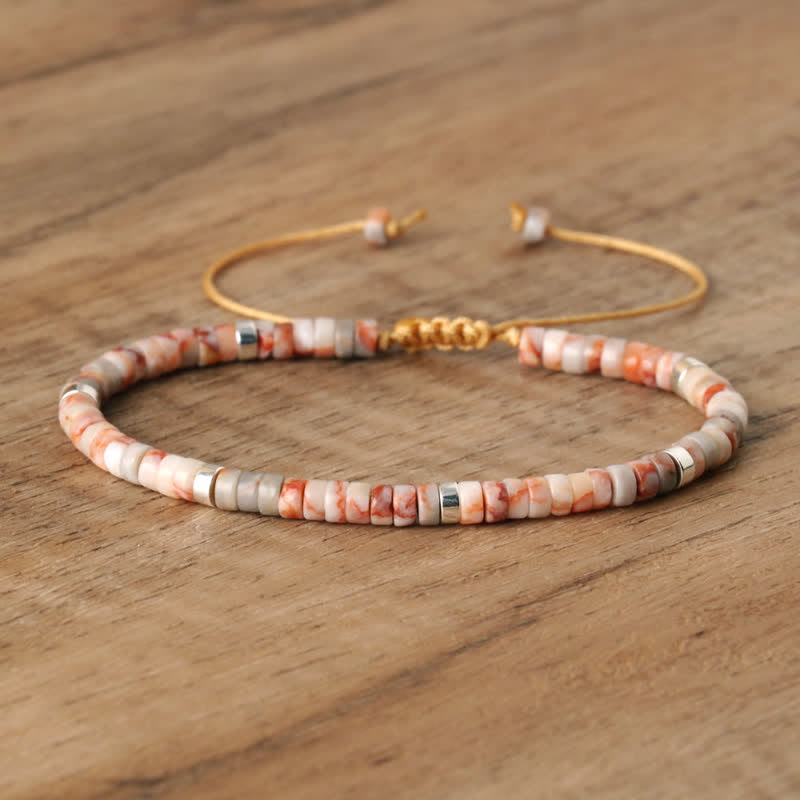 Kalsten | Braided bracelet with 2.4 mm natural stone rollers – Seraphina
