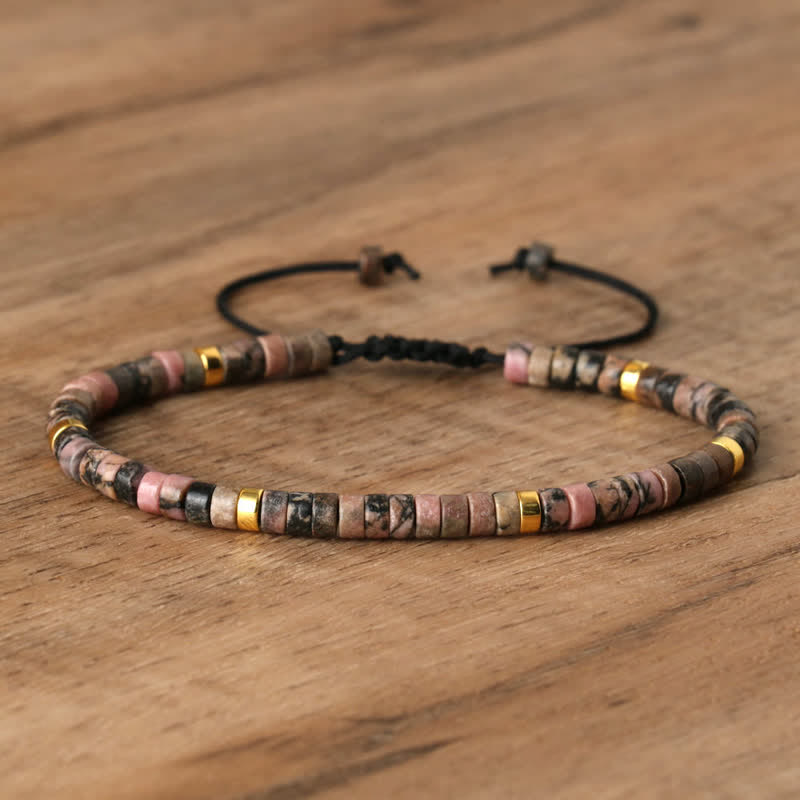 Kalsten | Braided bracelet with 2.4 mm natural stone rollers – Seraphina