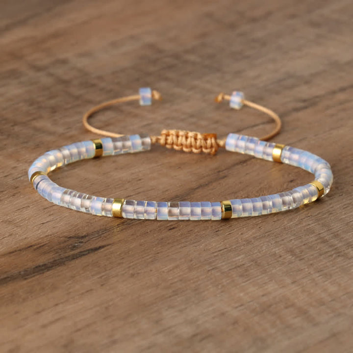 Kalsten | Braided bracelet with 2.4 mm natural stone rollers – Seraphina