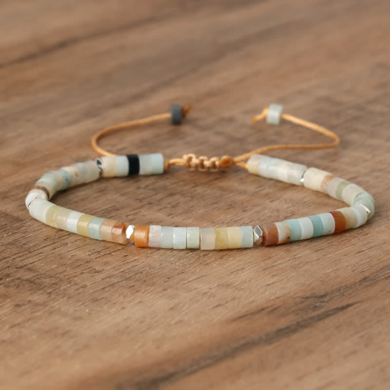 Kalsten | Braided bracelet with 2.4 mm natural stone rollers – Seraphina
