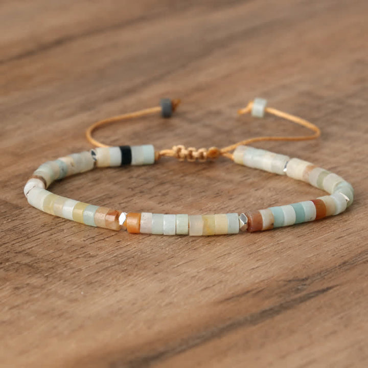 Kalsten | Braided bracelet with 2.4 mm natural stone rollers – Seraphina